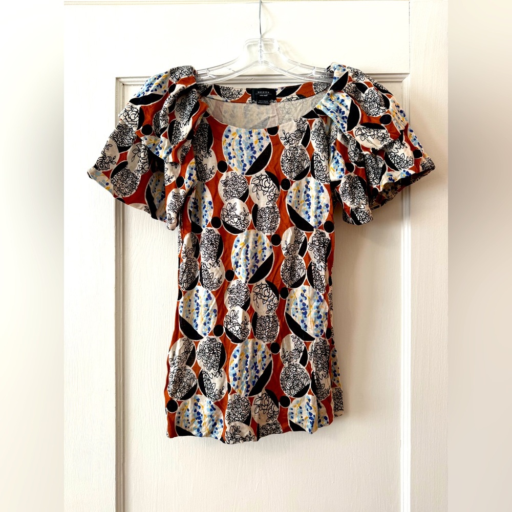Anthropologie | Deletta Tribal Geometric Print Top - Size XS